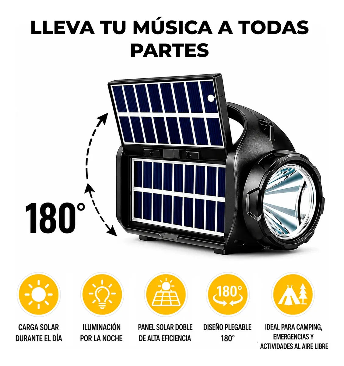 Radio Parlante con Doble Panel Solar ☀️
